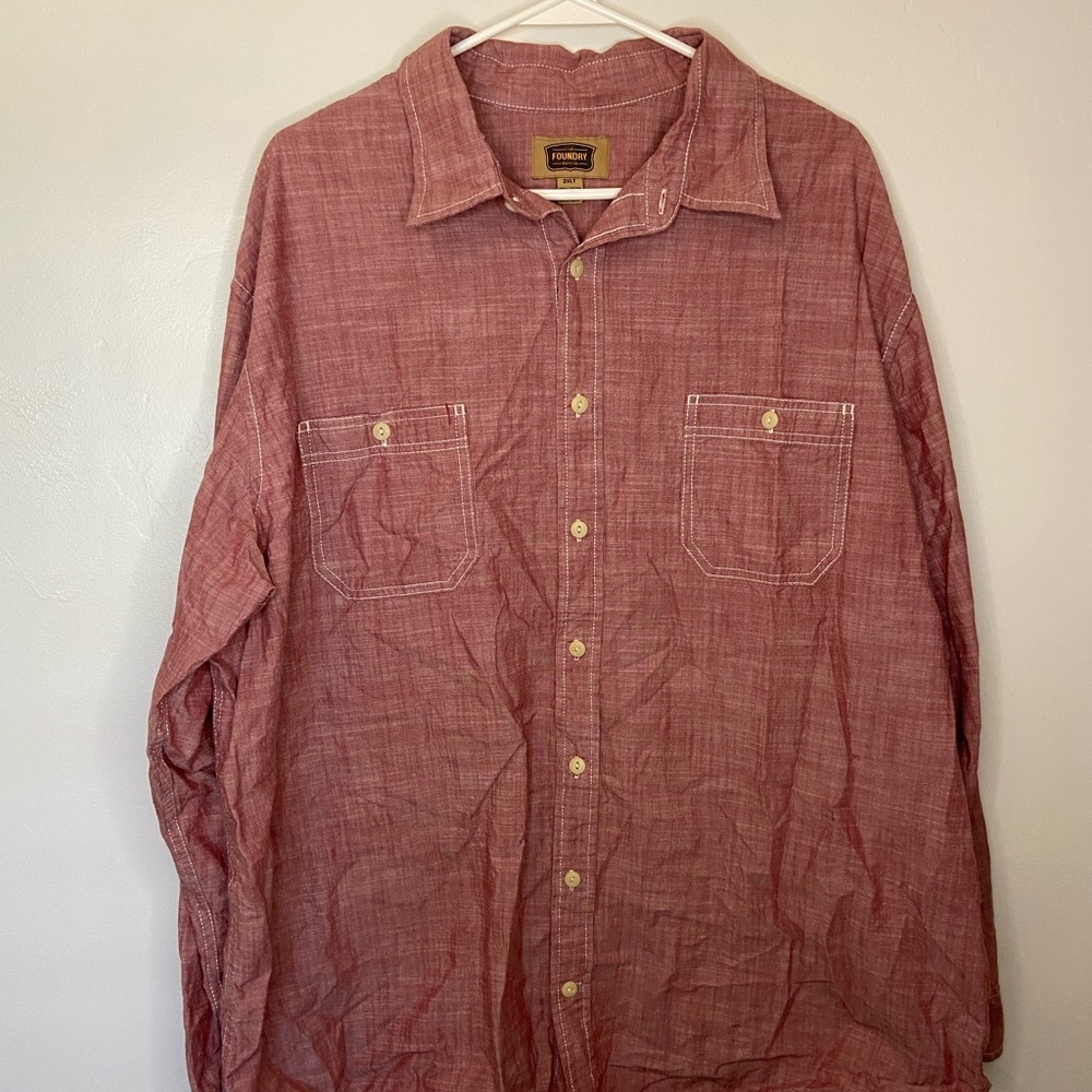 The Foundry Long Sleeve Mens Button Up
